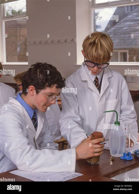 Students In Science Class Surrey White Lab Coats Laboratory Stud Hi Res