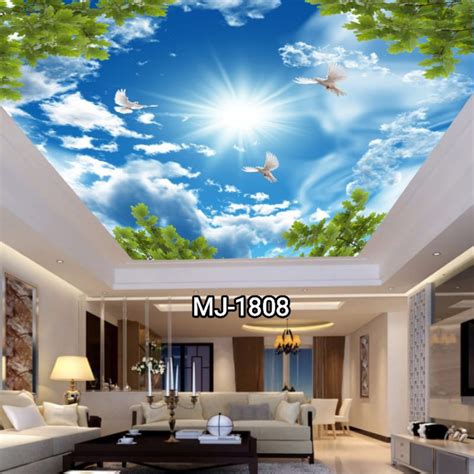 Jual Wallpaper 3d Visual Motif Awan Wallpaper 3d Plafon Wallpaper