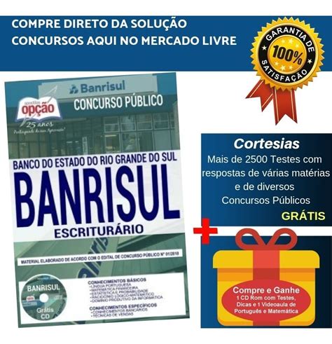 Apostila Banco Banrisul 2019 Escriturário completa Mercado Livre