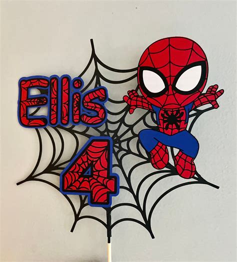 Personalised Spider Man Cake Topper With The Option Of Added Stickers Spidey Etsy Uk