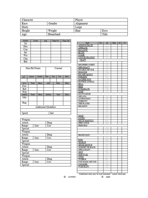 Sheets Lord Swordcrest Birthright Character Sheet (14613) | PDF ...