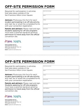 Fillable Online Off Site Permission Form Fax Email Print Pdffiller