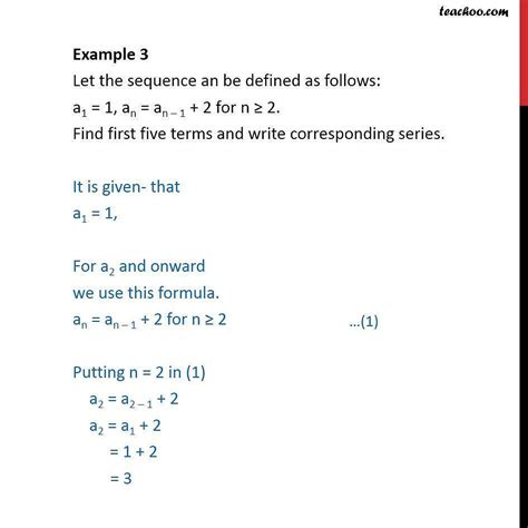 Example 3 Let Sequence Be A1 1 An An 1 2 Examples