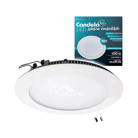 Plafon Led Redondo Embutir W Fria Candela