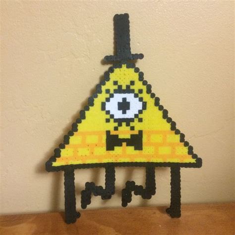 Perler Bead Art Of Bill Cipher From The Tv Show Gravity Falls Pixel Art Measures 7 In By 9 In