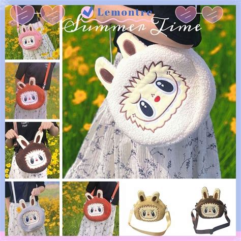 LEMONTRE Shoulder Bags Large Capacity Plush Crossbody Bag Cartoon