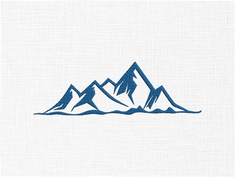 Mountain Embroidery Design Mountain Outline Embroidery Design Mountain