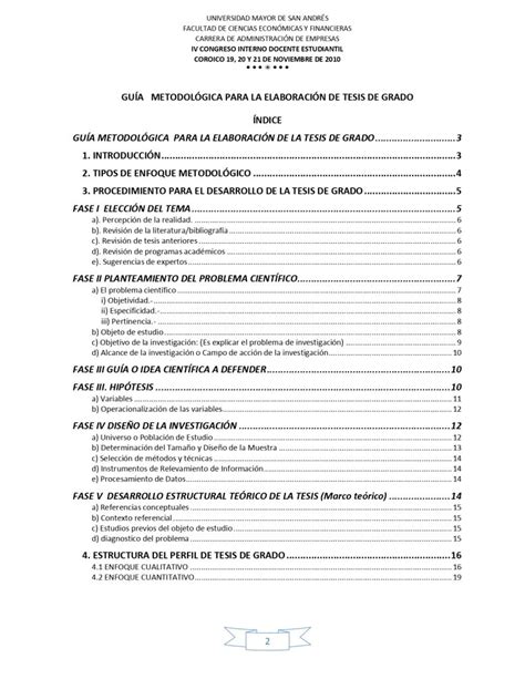 Gu A Tesis De Grado Carrera Administraci N De Empresas