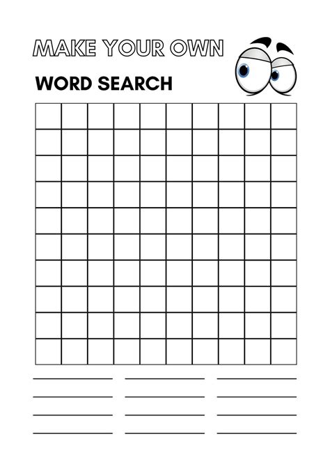 Free Printable Word Search Template