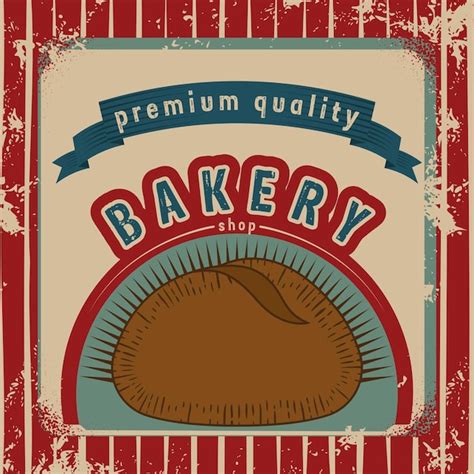 Premium Vector Vintage Bakery Shop Poster Illustration Premium