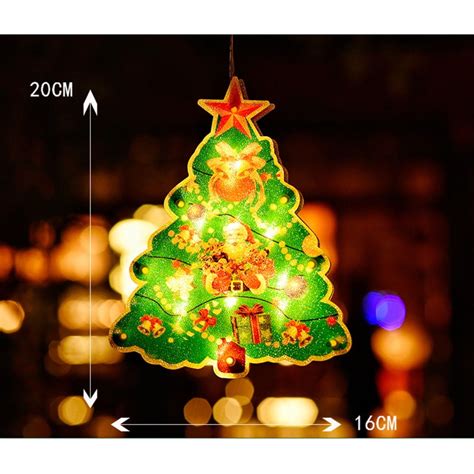 LED Christmas Window Lights with Suction Cups Christmas Tree Hanging ...