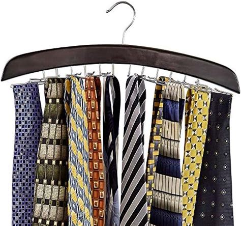 Amazon Richards Wooden Tie Rack Hanging Organizer For Mens Closet