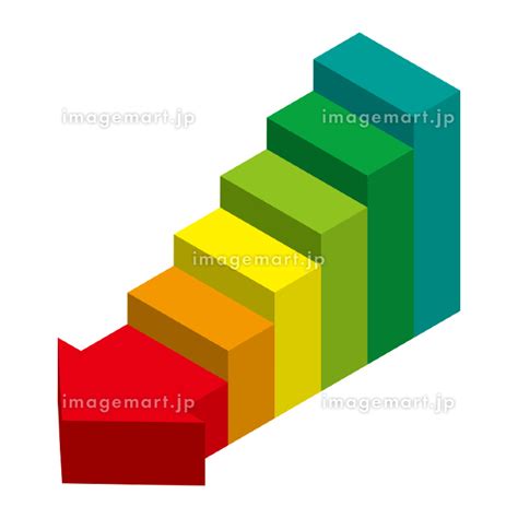 ビジネス向けインフォグラフィックス アイソメトリック階段状になった立体的な矢印のイラスト 色相環 232662809 イメージマート