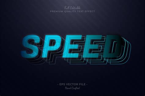 Premium Vector Blue Speed Editable D Text Style Effect Premium