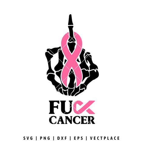 Breast Cancer SVG Middle Finger SVG Fuck Cancer SVG Vectplace