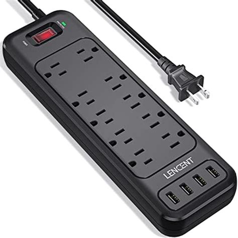 2 Prong Surge Protector Power Strip With 10ft Extension