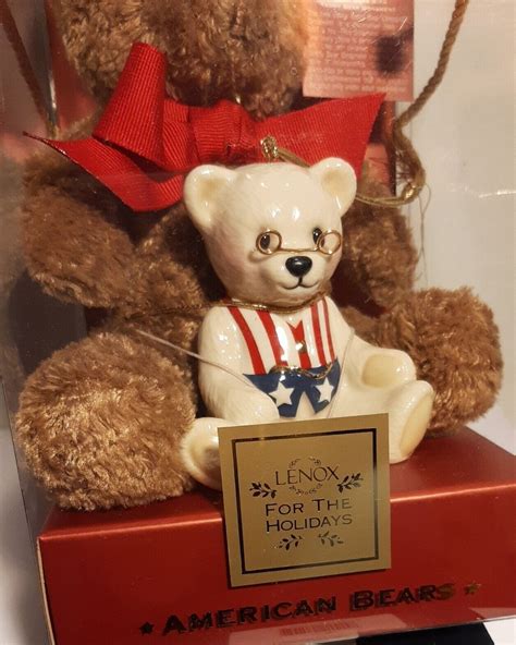 Lenox American Bears Th Anniversary Teddy Bear Kt Gold Trim