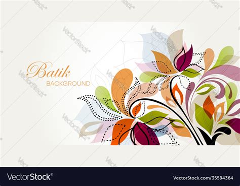 Colorful Floral Batik Background Royalty Free Vector Image