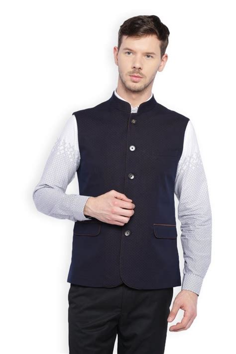 Terry Rayon Party Men Navy Blue Waistcoat Packaging Type Packet At Rs