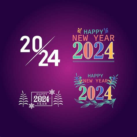 Premium Vector Happy New Year 2024 Text Typography Design And