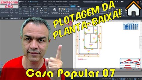 Casa Popular Planta Baixa Folha De Plotagem E Escalas Em Autocad