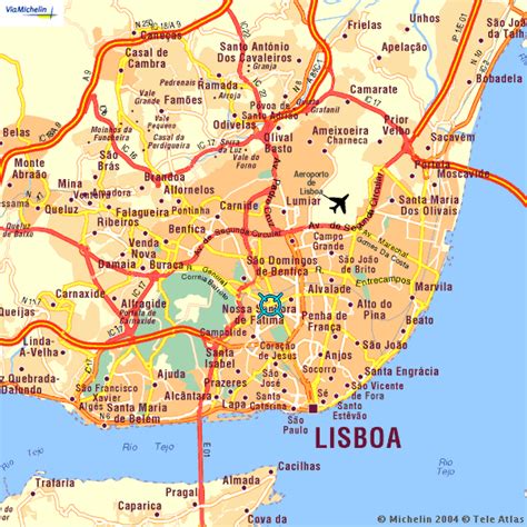 Le Portugal Carte De Lisbonne Avec Le Centre Historique