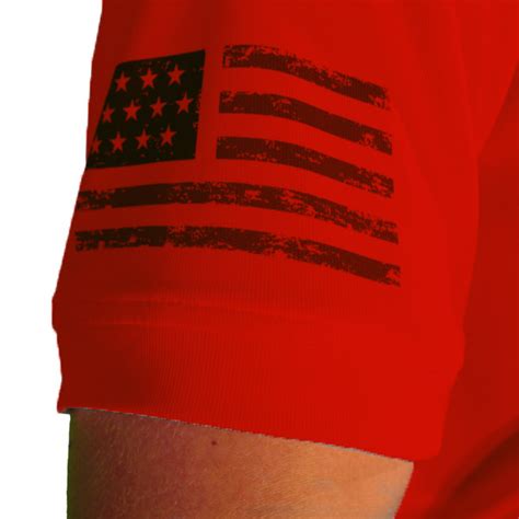 Flag Golf Shirts | Mens | Red | USA