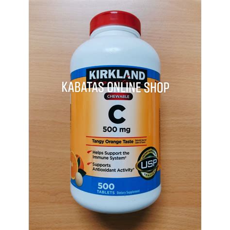 Kirkland Signature Chewable Vitamin C 500mg 500 Tablets Shopee