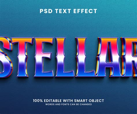 ArtStation - 3D Stellar. PSD fully editable text effect. Layer style ...