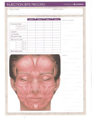 Template Botox Face Chart