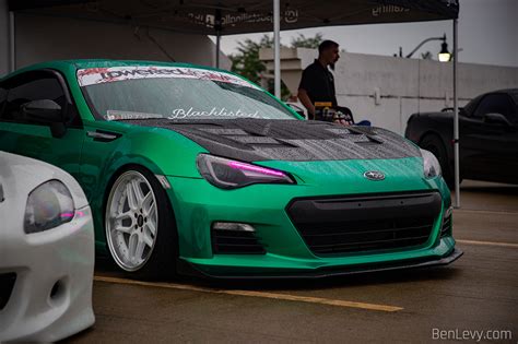 Wet Subaru BRZ With Green Wrap BenLevy