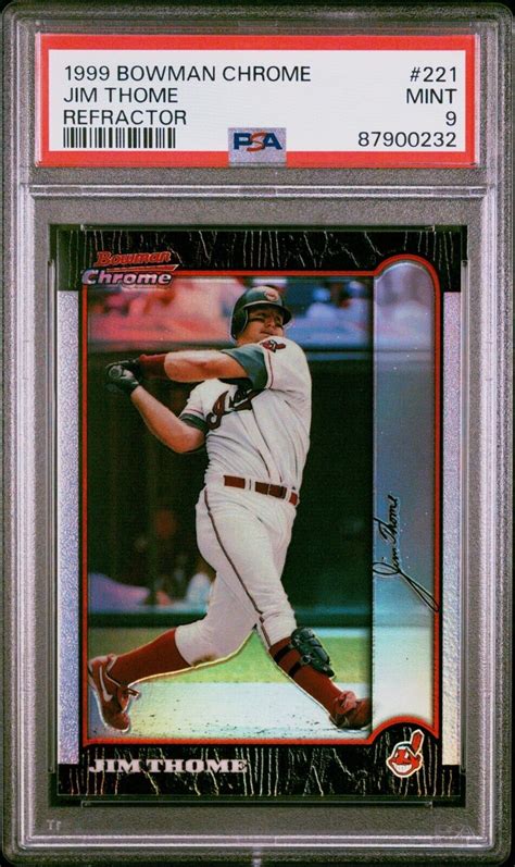 1999 Bowman Chrome Refractor 221 Jim Thome PSA 9 POP 3 Indians HOF EBay