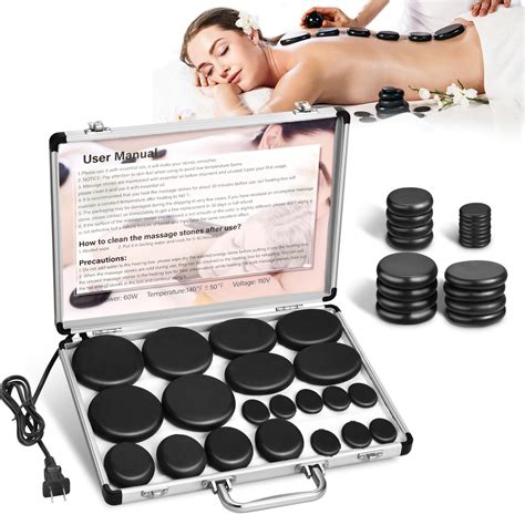 Buy 20 Hot Stones For Massage With Warmer Hot Stones Massage Set With Warmer Kit Basalt Hot