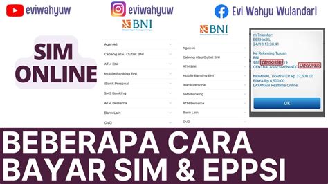 Cara Pembayaran Sim Online Dan Cara Pembayaran Eppsi Dengan Beberapa