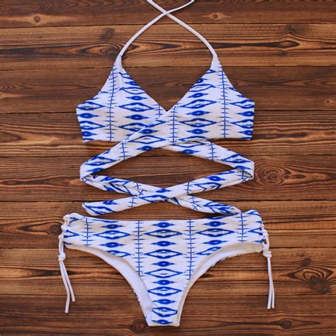 2018 Swimwear Strappy Bikinis Set Sexy Beach Swimsuits Women Stripe