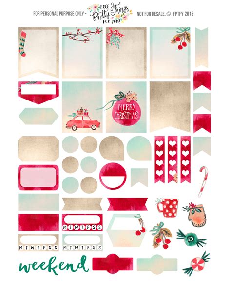 Free Christmas Planner Sticker Printables Free Pretty Things For You