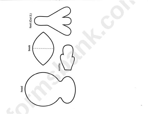 Turkey Wattle Template printable pdf download