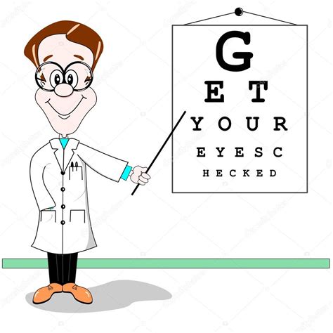 Optician eye test cartoon — Stock Vector © gcpics #6884570