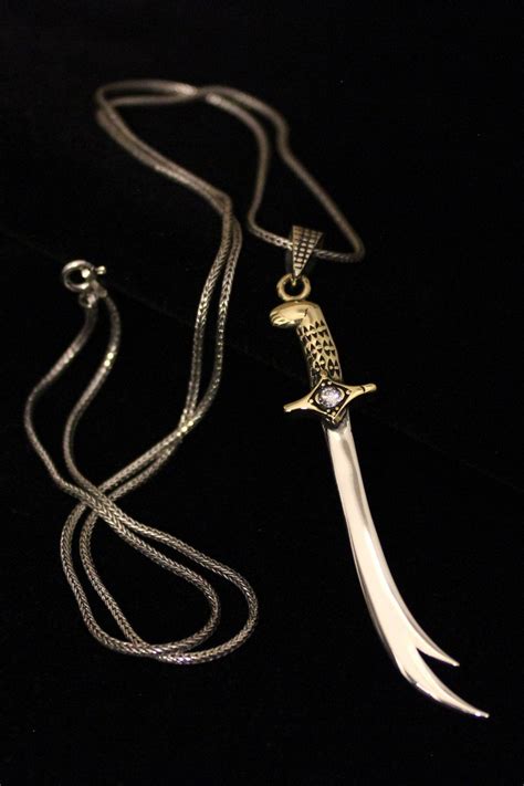 925 Sterling Silver Zulfiqar Sword Necklace Etsy