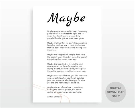 Maybe Poem Wedding Gift Lovers Poem Love Poem Soulmate Etsy UK