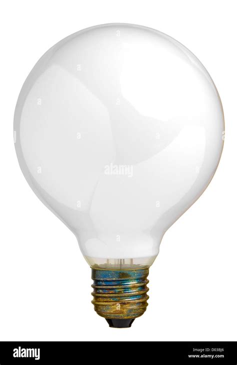 Close Up Of A Big Light Bulb Isolated On White With Clipping Path