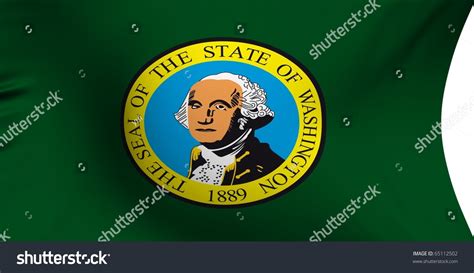 Seal Of State Of Washington Usa Against White Background Stock Photo