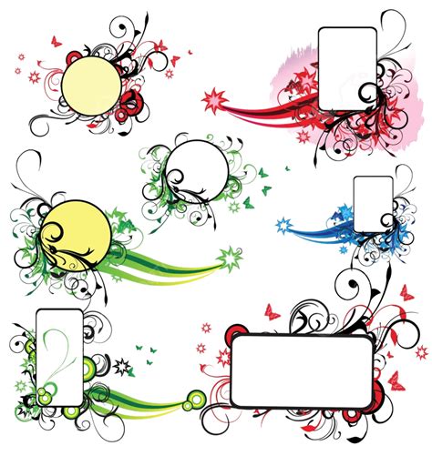 Spring Floral Frame Vector PNG Images Abstract Spring Floral Frames