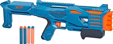 NERF Elite 2 0 Tetrad QS 4 Blaster Includes 4 Elite Darts 4 Barrel