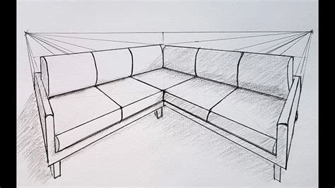 How To Draw A Sofa In Two Point Perspective YouTube