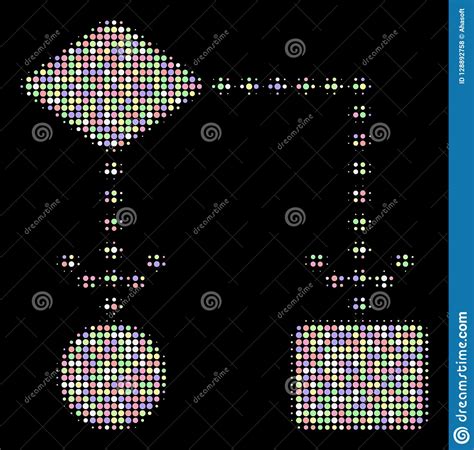 Mosaico De Semitono Del Esquema Del Algoritmo De Puntos Ilustración del