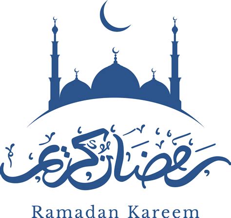 Ramadan Kareem Blue Mosque And Crescent Transparent PNG StickPNG