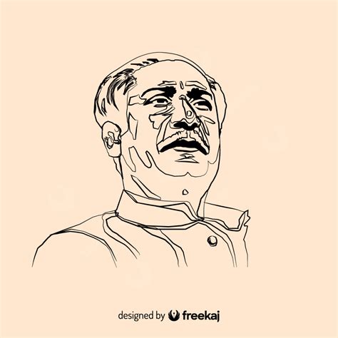 Freekaj - Bangabandhu Portrait Drawing Vector