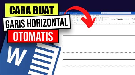 Microsoft Word Cara Membuat Garis Lurus Di Word Super Mudah Youtube