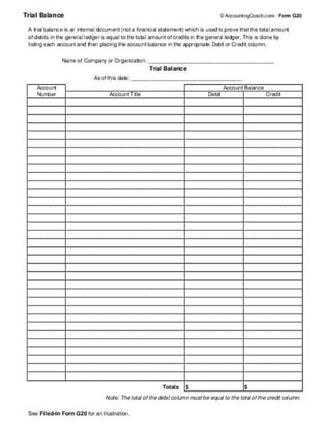 What Is The Purpose Of A Trial Balance Worksheets